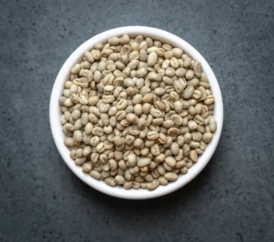 Malawi Mzuzu AA Fair Trade green coffee beans in a bowl